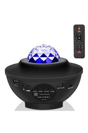 Starry Projektör Bluetooth Hoparlör Disko Topu + USB Mp3 Çalar + Parti  Gece Lambası