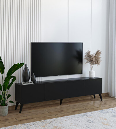 Siyah 160 cm TV Ünitesi %100 Mdf - Modern ve Şık Tasarım