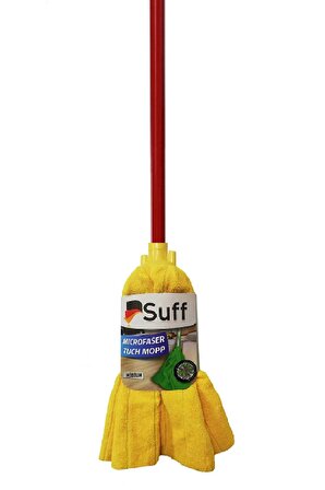 Suff MedıumTemizlik Mop Mikrofiber Paspas Yedek Uc Sarı + Metal Sap