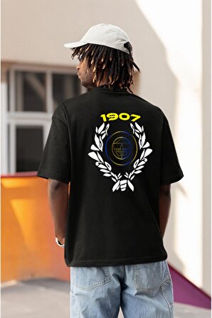Fenerbahce Özel Tasarım Sırt Baskılı Siyah Unisex Tshirt