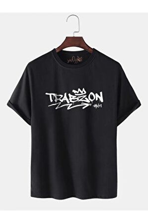 Trabzon 61 Baskılı Siyah Unisex Tshirt