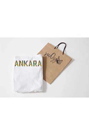 Ankara Yazılı Yüksek Kaliteli Beyaz T-Shirt