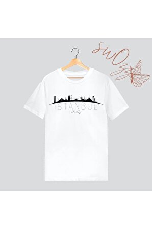 Istanbul Yazılı Beyaz T-Shirt