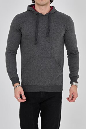 Kapüşonlu Basic Erkek Sweatshirt