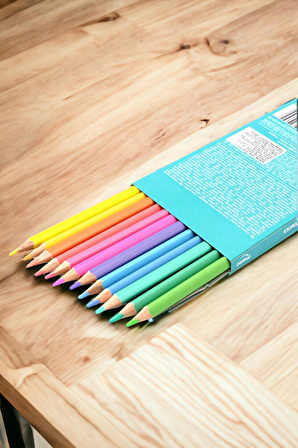 12 PASTEL RENK KURU BOYA BOYA KALEMİ SETİ COLOR PEPS PASTEL RENK 12 Lİ