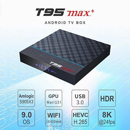 T95 Max Plus Android 9.0 Tv Box 4gb 64gb Amlogic S905x3 8k