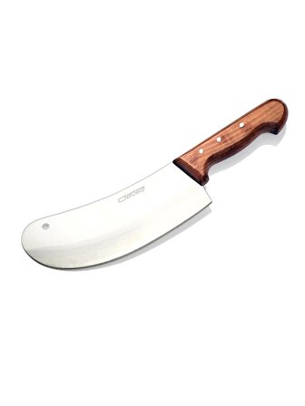 Ündeğerli Bursa Paslanmaz Mutfak Soğan Satırı, Börek Bıçağı No:3, 20 cm - Ahşap Sap