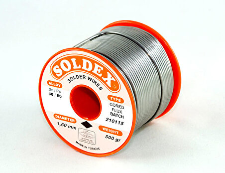 Soldex 40-60 Lehim Teli 500 Gr 1.2 mm - Sn:40 / Pb:60