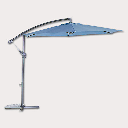 Bidesenal Makaralı Sistem Bahçe Şemsiyesi, Ampül Şemsiye, 300cm Polyester Bahçe Şemsiyesi AmpulŞemsiye Turkuaz