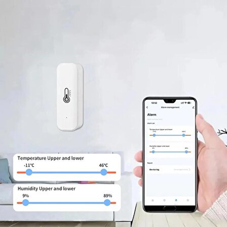 Akıllı WiFi Bağlantılı Pilli Ev Sıcaklık Ve Nem Sensörü Alexa Google Uygulama Üzerinden İzleme