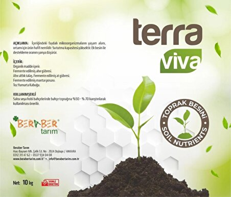 agrobera Terra Viva - Kompost Zengin Toprak Bitki Besini - 10 Kg