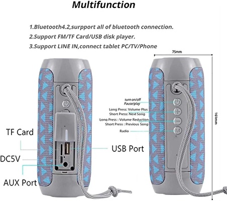 TG117 Bluetooth Hoparlör Extra Bass Kablosuz Ses Bombası Speaker -117