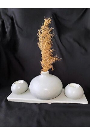 Özel Tasarım Mum Vazo Standlı Dekorasyon Seti