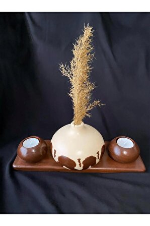 Özel Tasarım Mum Vazo Standlı Dekorasyon Seti
