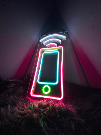 Neon Led Tabela Telefon Modeli Duvar Dekorasyon