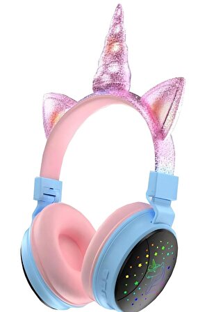 Unicorn Kedi Led Işıklı Bluetooth Kablosuz Kulaküstü Kulaklık Yeni Nesil
