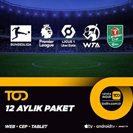 Tod 12 Aylık Spor Extra+ Paketi - (Web + Cep + Tablet + Smart Tv)