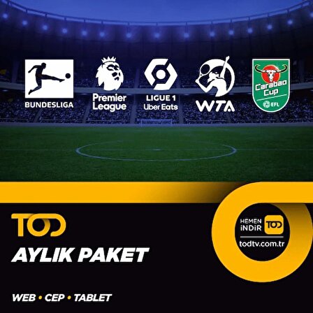 Tod 1 Aylık Spor Extra+ Paketi - (Web + Cep + Tablet)
