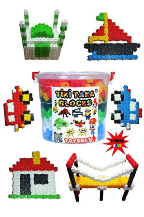 Tik Tak Eğitici Bloklar Oyun Seti 6 Renk 600 Parça Silindir Saklama Kutusunda !!
