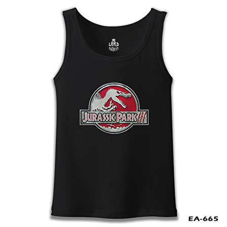 Jurassic Park - Logo Siyah Erkek Atlet