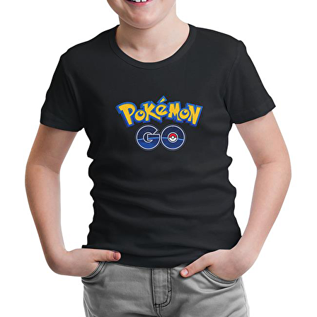 Pokemon Go - Logo Siyah Çocuk Tshirt