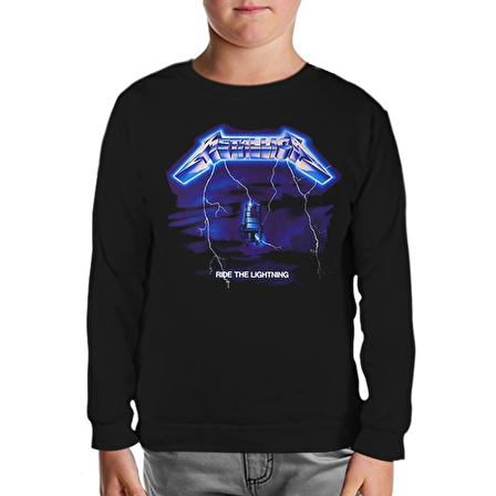 Metallica - Ride the Lightning Siyah Çocuk Sweatshirt