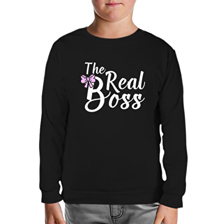 The Real Boss Siyah Çocuk Sweatshirt