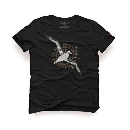 Albatros Tasarım Tişört,Tasarım Tişört,Pamuklu Kısa Kollu Tişört