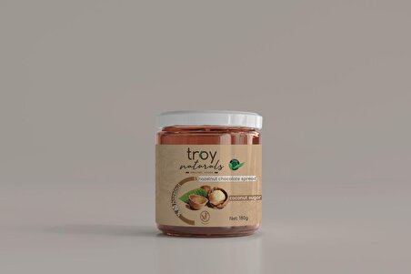 Troy Naturals Şeker İlavesiz Hindistan Cevizi Şekerli Sürülebilir Çikolata 180 gr