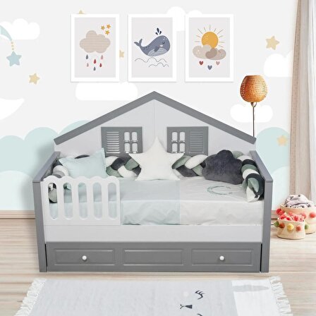 TuGU HoMe&BaBy  90x190 cm montessori yatak kadife örgü korumalı 6 parça örgü korumalı uyku seti07