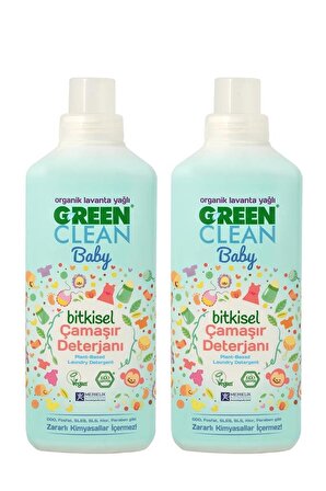 Green Clean Organik Lavanta Yağlı Baby Bitkisel Çamaşır Deterjanı 1000 ml - 2'li