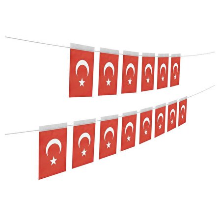 400 Adet İpli Türk Bayrağı 11 cm X 20 cm