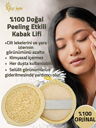 (3 ADET) Doğal Kabak Lifi Banyo Yüz ve Vücut Kesesi Peeling etkili