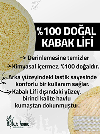 (3 ADET) Doğal Kabak Lifi Banyo Yüz ve Vücut Kesesi Peeling etkili