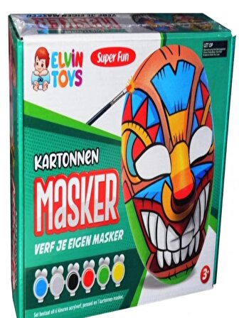 UconeX Maske Boyama Seti, Eğitici Maske Boyama, 6 Lı Boya Maske Ve Fırça, Eğlenceli Aktivite