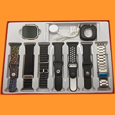 Yeni Nesil Watch 9 Ultra2 7 Kordonlu Akıllı Saat,Koruma Kılıf Hediyeli Akıllı Saat