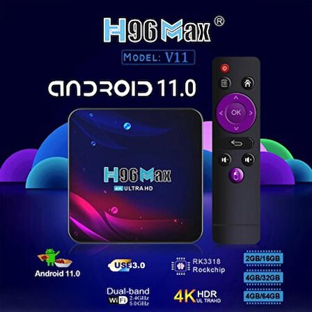 H96 Max V11 64 Gb Androıd Tv Box H96 Max 4k Androıd11