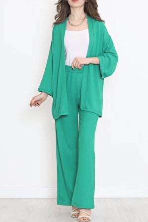 Kadın Uzun Kimono Takım Yeşil