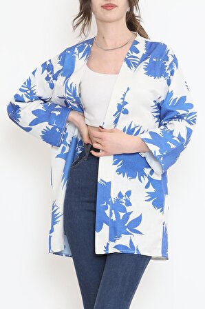 Kadın Desenli Kimono Saks