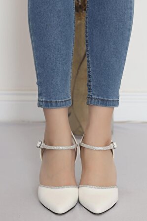 Kadın 7 Cm Topuklu Ayakkabı Beyaz