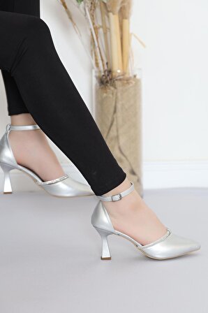 SBN Kadın 7 Cm Topuklu Ayakkabı Gümüş
