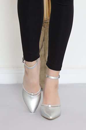 SBN Kadın 7 Cm Topuklu Ayakkabı Gümüş