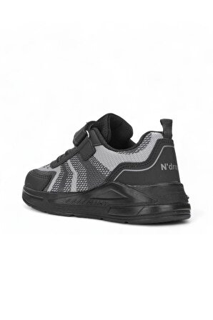 Triko Siyah Cırtlı Erkek Çocuk Spor Ayakkabı