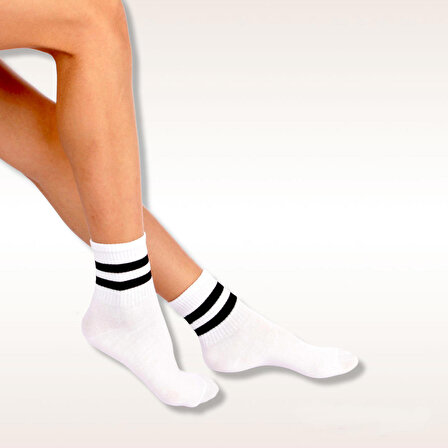 Erkek Spor Çorap Kadın Çorap Uzun Beyaz Yazlık Çorap Spor Futbol Tenis Çorabı 6 Adet