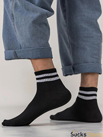 Erkek Çorap Kadın Çorap Soket Tenis Desenli Çorap Spor Çorabı 6 Adet