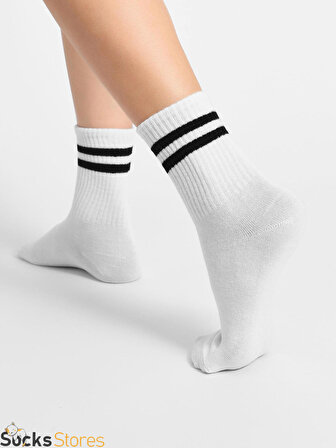 Erkek Çorap Kadın Çorap Soket Tenis Desenli Çorap Spor Çorabı 6 Adet