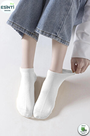 Kadın Çorap Kısa Çorap Beyaz Bambu Renkli Çorap Yazlık Patik Kokulu Çorap 12 Adet
