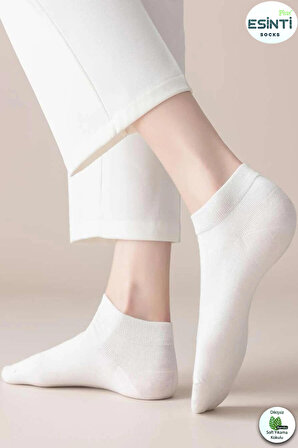 Kadın Çorap Kısa Çorap Beyaz Bambu Renkli Çorap Yazlık Patik Kokulu Çorap 12 Adet