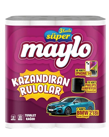 Maylo Kazandıran Rulo Tuvalet Kağıdı 3 katlı 32'li