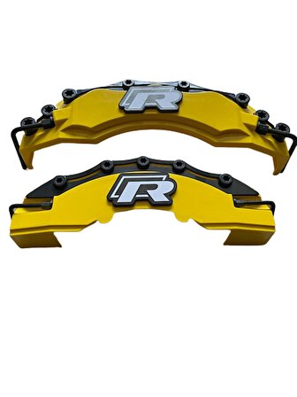 Paspasgarajı Volkswagen R Logolu Kaliper Kapağı 4 adet ( Renk Seçeneklerimiz Mevcuttur ) Sarı